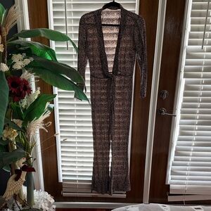 Zara Woman Abstract Black and Cream Top